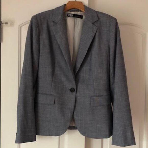 Zara Women's Blazer in Heathered Blue Grey (matching pants available separately) - Picture 5 of 10
